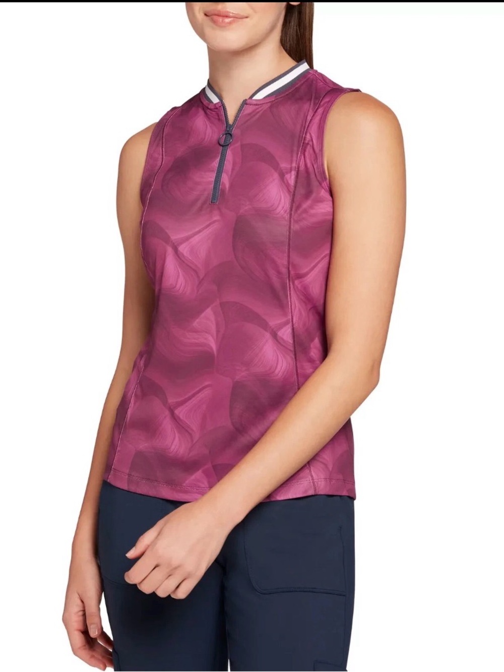 Slazenger Women's Sleeveless Golf Polo Shirt, XS, Purple/Plum
